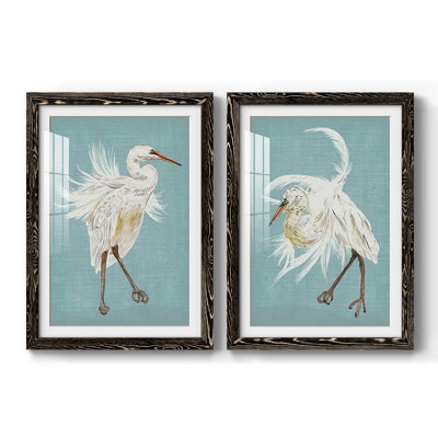 " Heron Plumage III " 2 - Pieces Painting Print