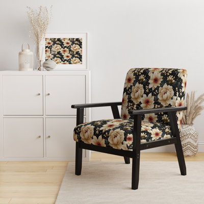 Victorian Elegance Motif à pois - Fauteuil rembourré moderne, fauteuil d'appoint à pois
