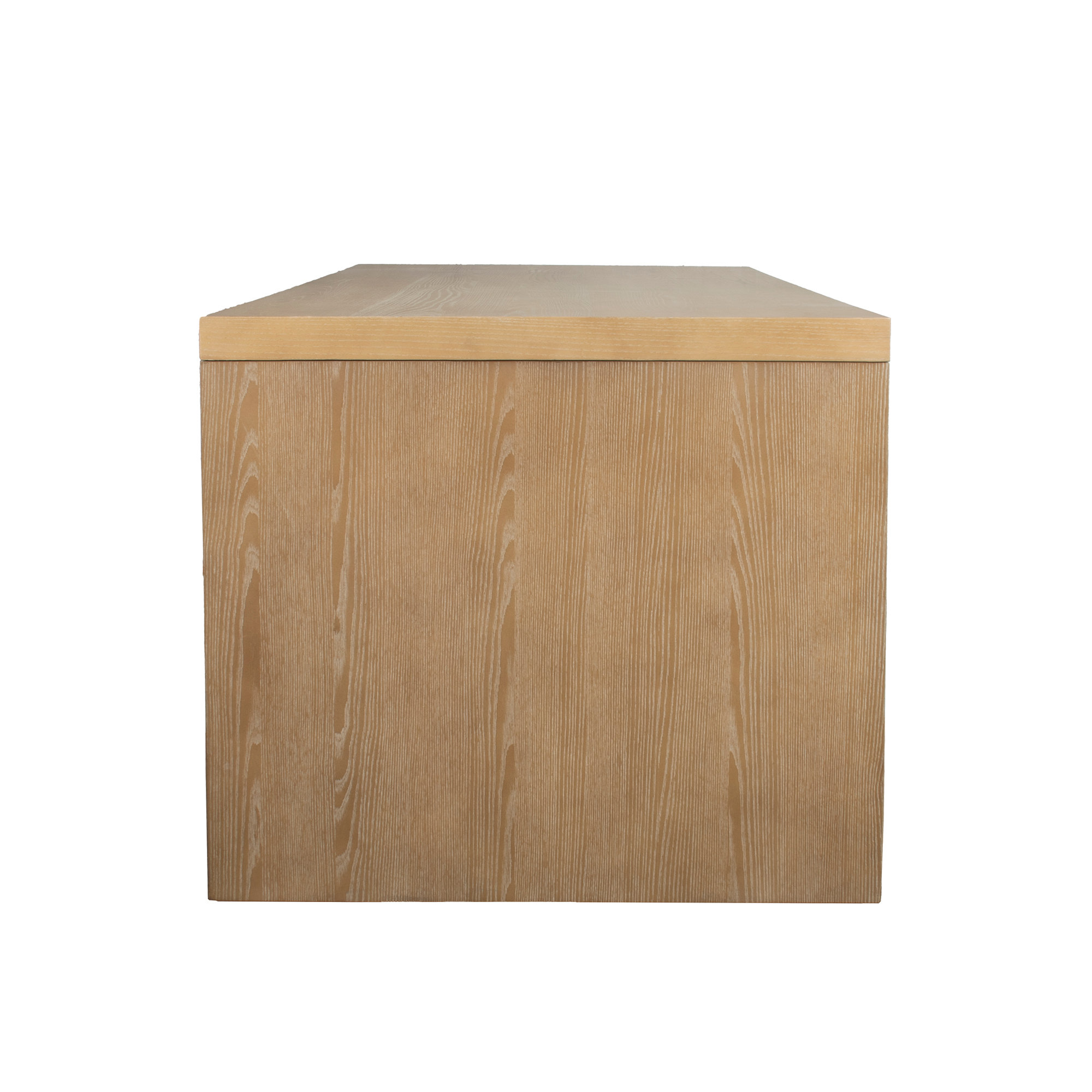 Gabler 64'' Ash Wood Waterfall Dining Table, Natural Brown