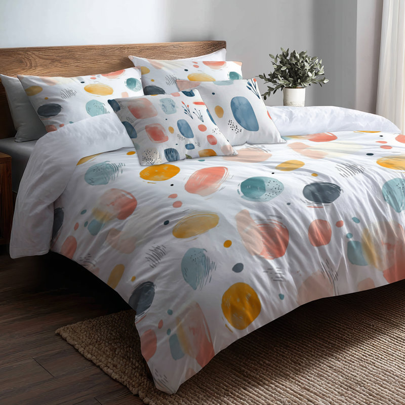 Ensemble de literie abstraite pour enfants 3 pièces - Ensemble de housse de couette et de coussins, Grand lit