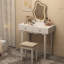 Bureau de coiffeuse avec miroir éclairé et 2 tiroirs