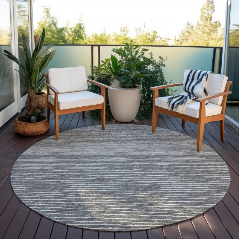Tapis intérieur / extérieur Loreen avec envers antidérapant, Rond 8 pi