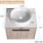 Ensemble de meuble-lavabo simple mural en chêne blanc Mariena de 24 po avec vasque en céramique