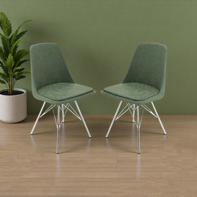 Legs Mid Back Dining Chair - Green (set Of 2) by George Oliver