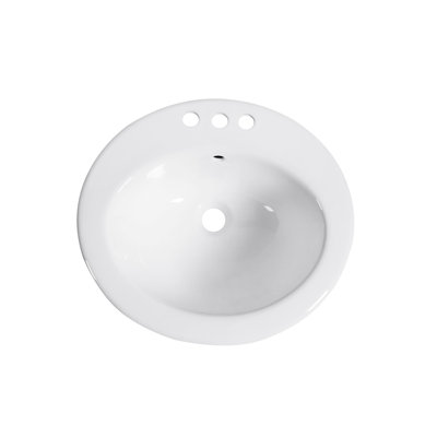 DAX 17.68'' White Oval Bathroom Sink