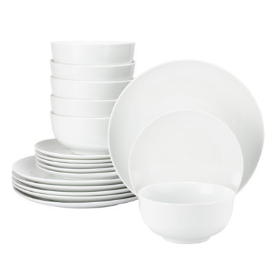 Grayston 18 Piece Porcelain China Dinnerware Set - Service for 6