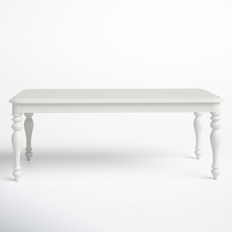 Alvy Extendable Solid Wood Dining Table, Oyster White