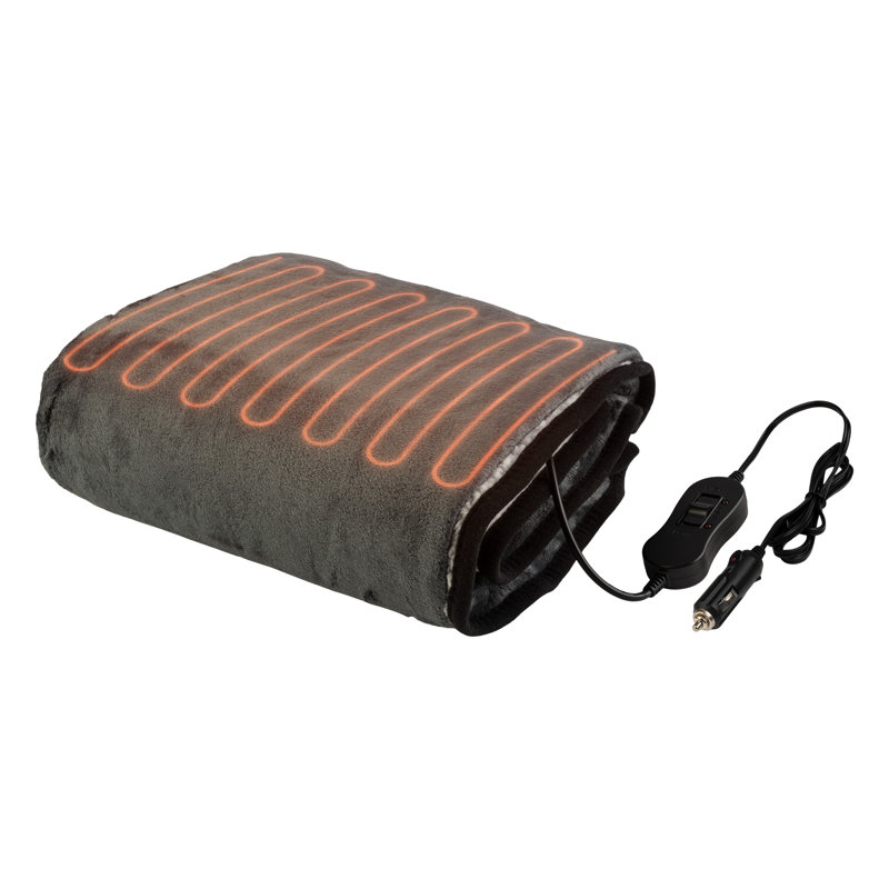 Stalwart Heated Car Blanket - 12V Heated Blanket for Car, Truck, RV or Camping - Portable Electric Travel Blanket Throw - 2 Heat Levels - Car Must Haves and Tailgating Essentials