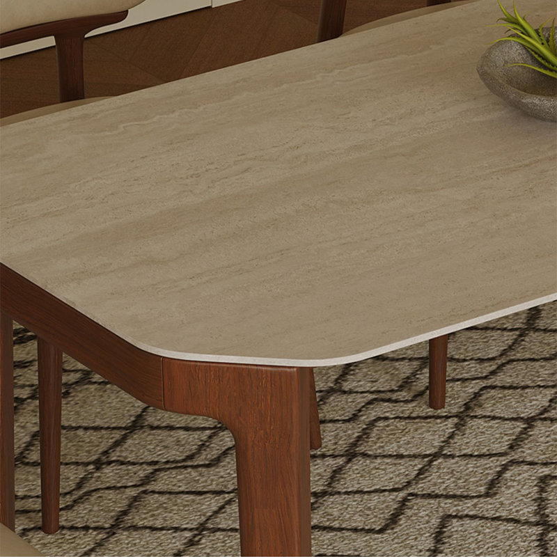 Table de salle à manger rectangulaire en bois de frêne massif, H 29,52 po x L 70,86 po x l 35,43 po