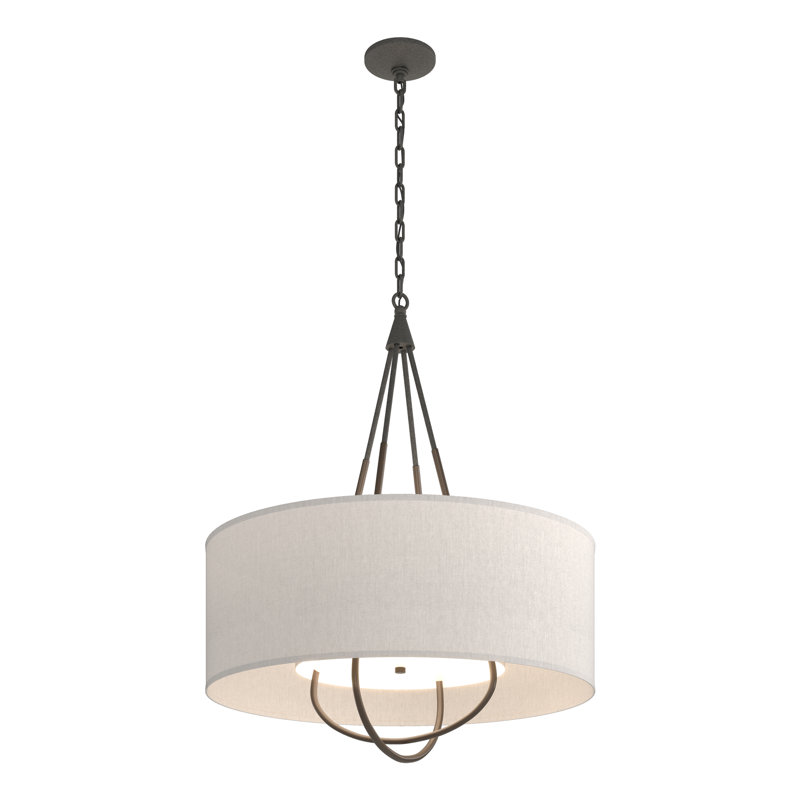 Loop 4 - Light Chandelier, Natural Iron, Bronze, Flax