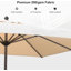Parasol de marché 120 po beige avec manivelle et contrepoids inclus-99525968