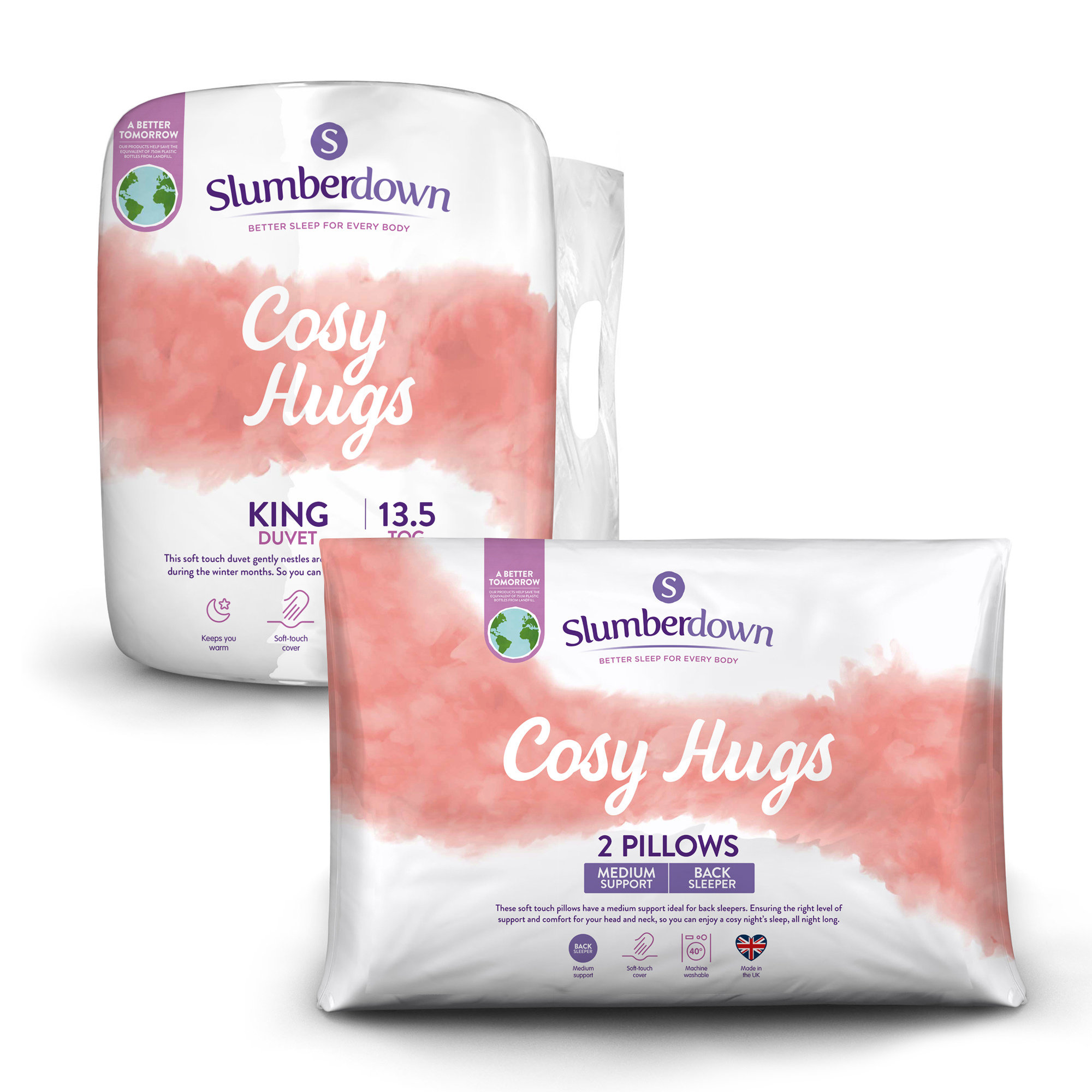 Slumberdown Cosy Hugs 13.5 Tog Winter Duvet with 2 Pillows u0026 Reviews |  Wayfair.co.uk