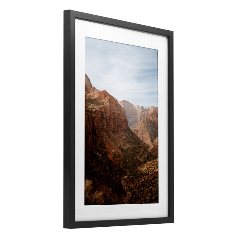 Vue imprenable sur le Canyon de Zion, impression sous verre, conception de Jade Sharp Photo, H 20 po x l 14 po