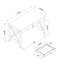 Bureau à domicile, 2 tiroirs pratiques, X Brace moderne pour le travail, support de tiroirs