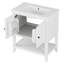 Meuble-lavabo moderne élégant de 30 pouces avec lavabo en céramique élégant, cadre en bois massif et tablette ouverte-116332481