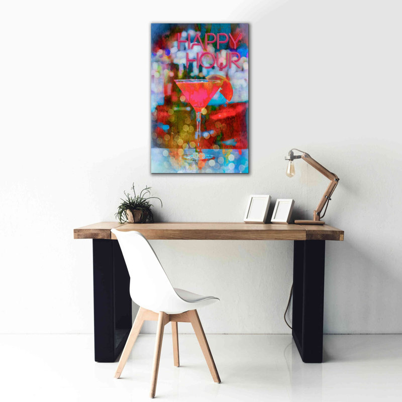 «Happy Hour» par Andrea Haase, estampe numérique sur toile, H 40 po x l 26 po x P 1,5 po