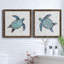 Bubble Blue Turtle I - ensemble de 2 peintures sur toile encadrées-1146726248-1146726254