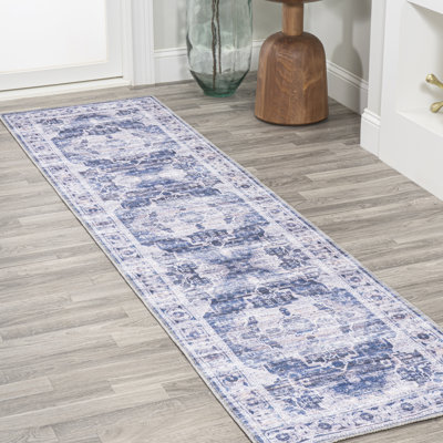 Alanya Ornate Medallion Machine-Washable Navy/Cream Rug
