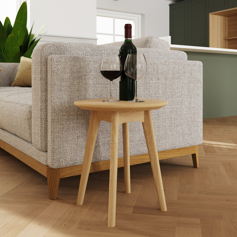 Stlaurent Round Wine Side Table, Beige