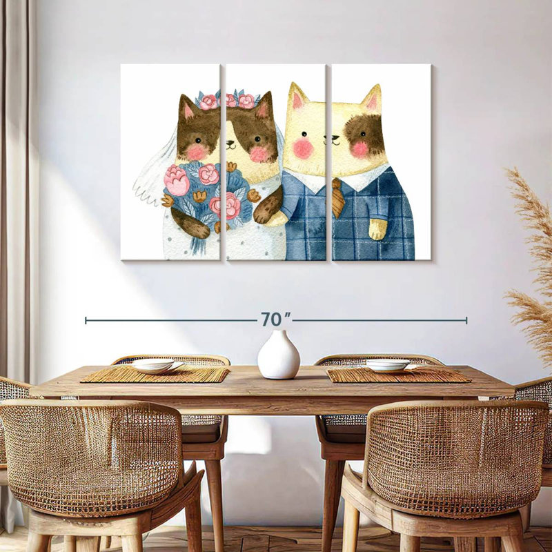 Mariage de chat Brampt, H 36 po x l 57 po