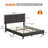 Platform Bed Frame with Headboard, Grey Linen Upholstered Wood Bed, No Box Spring Needed with 700 LBS Sturdy Wooden Slats Support-1479577881