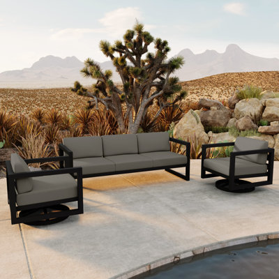 Rugiatu 3 Piece Sofa Set With Swivel