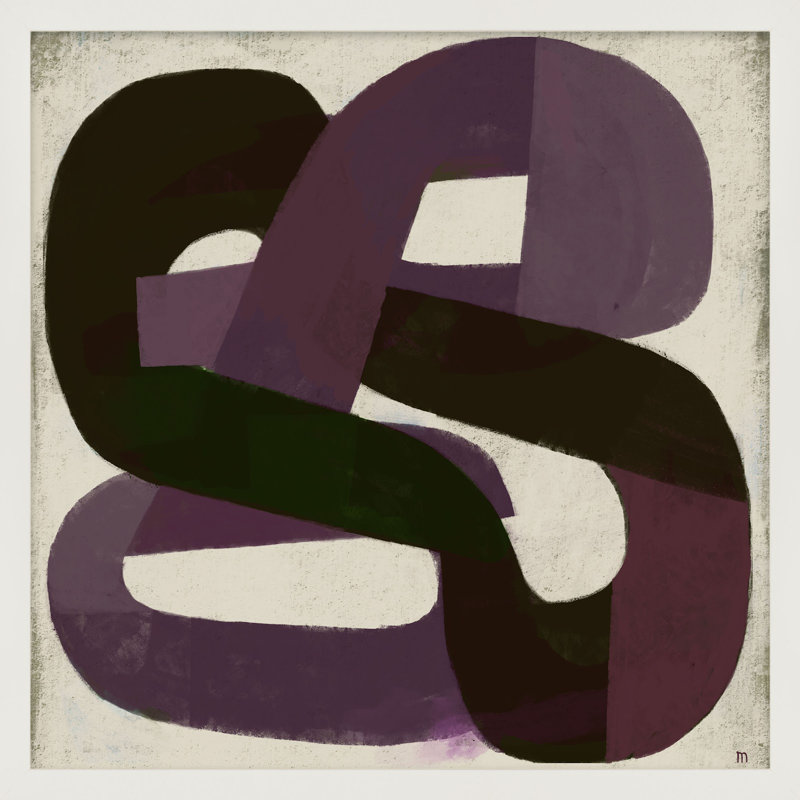 " Inner Struggle " by StudioM, White Framed, 36" H x 36" W