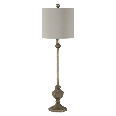 Lampe en étain brossé 33 po Thomasson