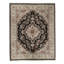 Hand Knotted Wool Oriental Area Rug in Black And Ivory