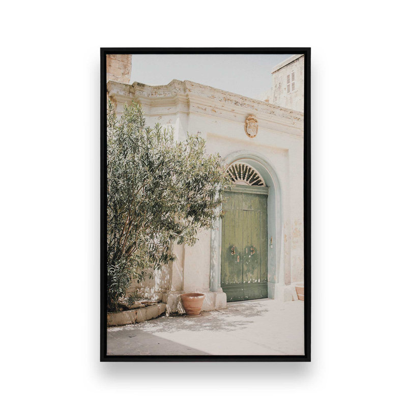 Impression sur toile Secret Garden Gate, Cadre flottant noir satiné, H 48,75 po x l 32,75 po x P 1,75 po