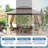Hardtop Gazebo with Netting Heavy-Duty Double-Roof Galvanized Metal Top-115298247