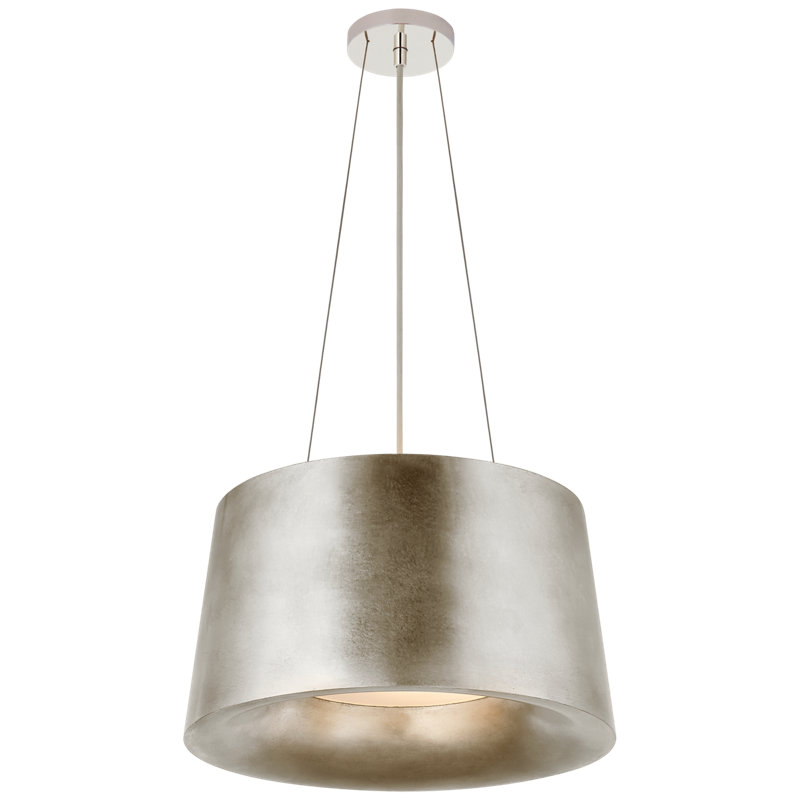 Barbara Barry Halo Small Hanging Shade, White, Burnished Silver