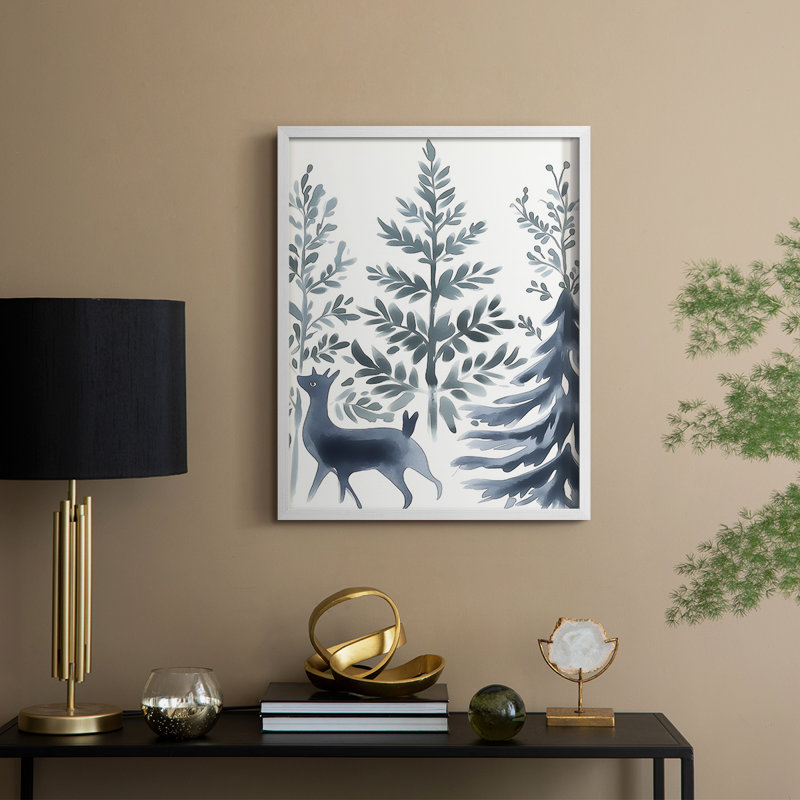 «Christmas Holiday», art encadré Cccxxiii - bois massif, H 21 po x l 17 po, Blanc