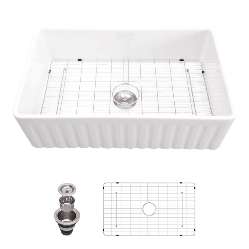 White Farmhouse Sink - White Ceramic Farm Kitchen Sink