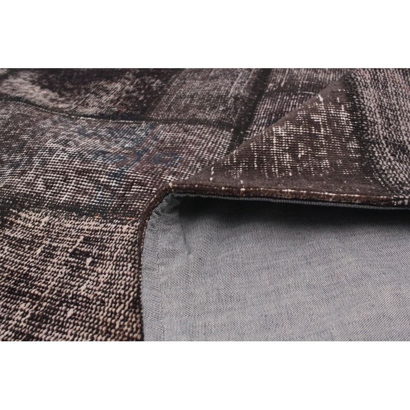 Tapis en laine 6 pi 4 po x 9 pi 7 po "one-of-kind" à la main-noué la 1980 patchwork Ulf