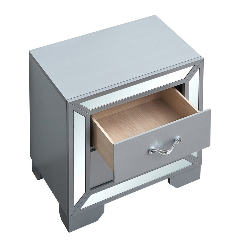 Table de chevet Murry, argent