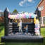 Château gonflable de 13 pi x 11,5 pi avec souffleur gonflable et décorations gonflables en PVC pour sauter à l'anniversaire d'Halloween-121933746