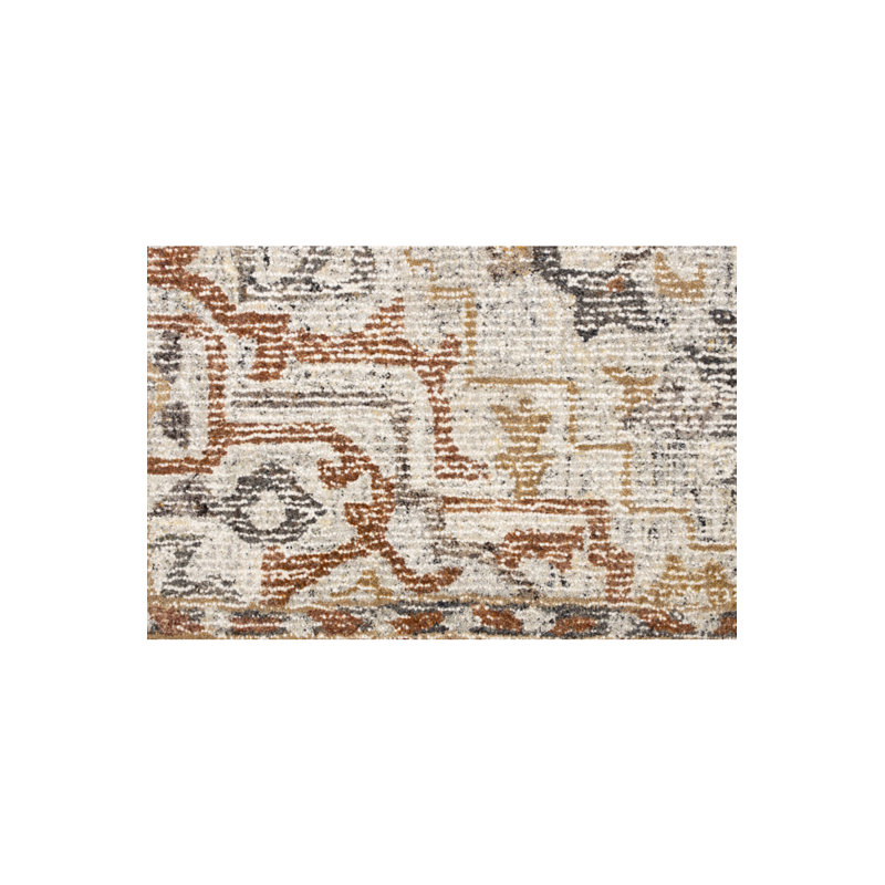 Amori Oriental Area Rug in Gray/Yellow/Ivory, Rectangle 7' x 10'