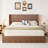 American Design King Bed Frame With Lift Storage, Double Hydraulic Rod Lifting, Flying Wing For Beauty Style Exquisite Headboard Design, Overall Corrugated