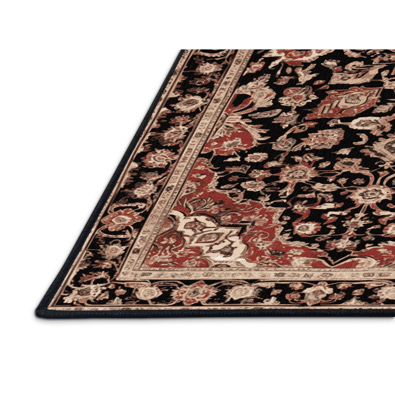 Machine Washable Persian Brown Area Rug, Rectangle 2' x 3'