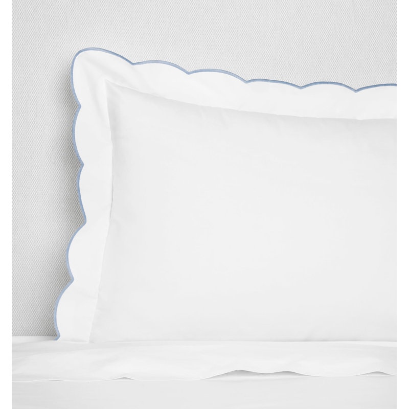 Limana Cotton Pillow Sham, Euro, White/Sea
