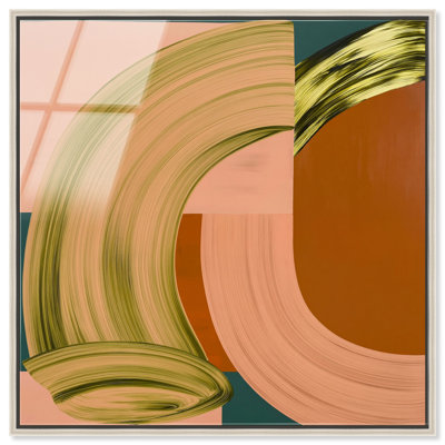 Tableau moderne encadré Warm Contour I, impression acrylique, par Art Remedy, cadre argenté, 20 x 20 pouces