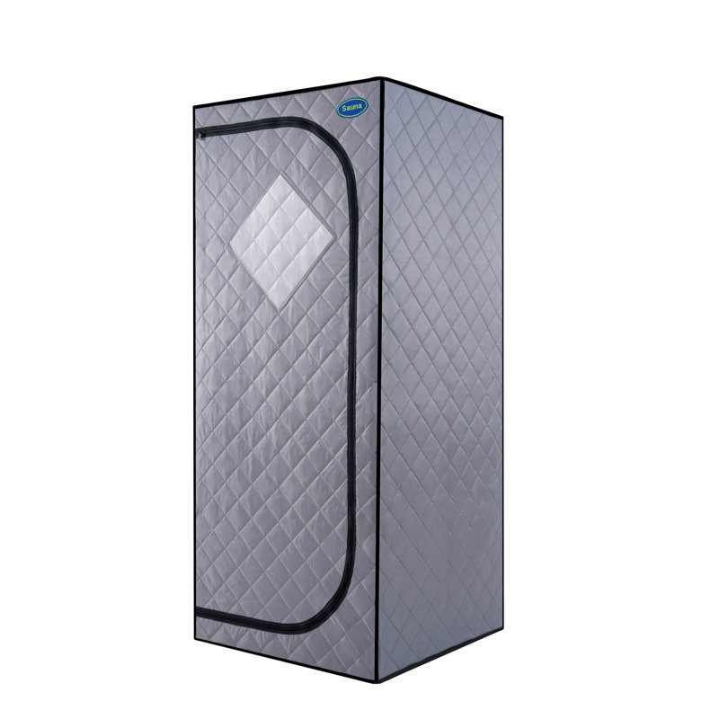 Portable Full Size Grey Infrared Sauna Tent–Personal Home Spa, With Infrared Panels, Heating Foot Pad, Controller, Foldable Chair ,Reading Light. Easy To Install. Fast Heating, With FCC Certification
