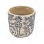 S / 2 pots de fleurs gris sable et ciment avec motif floral