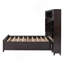 Lit double en bois avec armoire et tablette tout-en-un, espresso