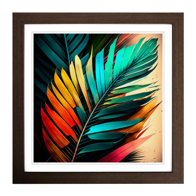 Palm Leaf Colour Field Painting - Framed Print