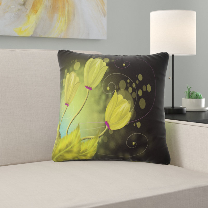 Coussin décoratif fleurs, carte de voeux, 12 po x 20 po, Coussin lombaire
