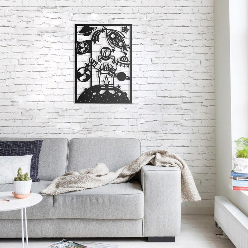 Élégant accessoire mural décoratif en métal, noir, 19,7 po x 27,6 po | Fabrication 100% métal, épaisseur: 0,08 pouce | Conception murale facile à installer, parfaite pour les décors modernes et les espaces de bureau