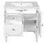 Meuble-lavabo de salle de bain rétro 30 po avec 2 tiroirs et armoire, unité simple autoportante, blanc, lavabo en céramique brillante, charnières à fermeture douce pré-percées à trois trous, finition blanche unitaire,