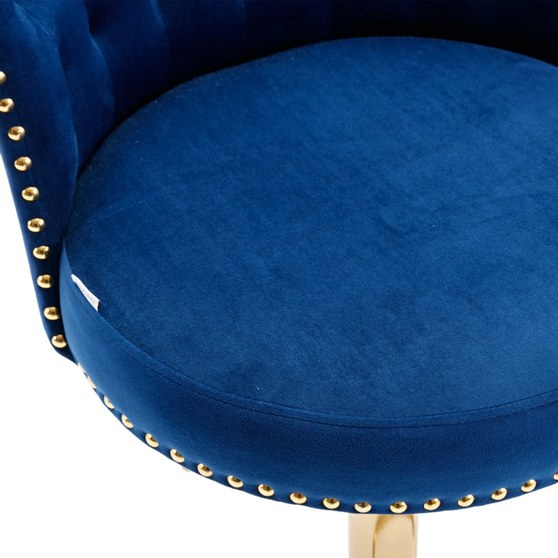 Tabouret pivotant à hauteur réglable Jenyiah, Bleu marine